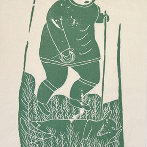 Inuit Hunter with Growling Dog, 1965