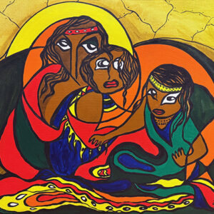 Untitled (Preparing Birchbark in the Tent), 1973